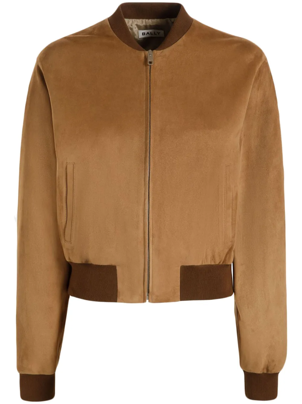 Bally zip-fastened suede bomber jacket - Marrone