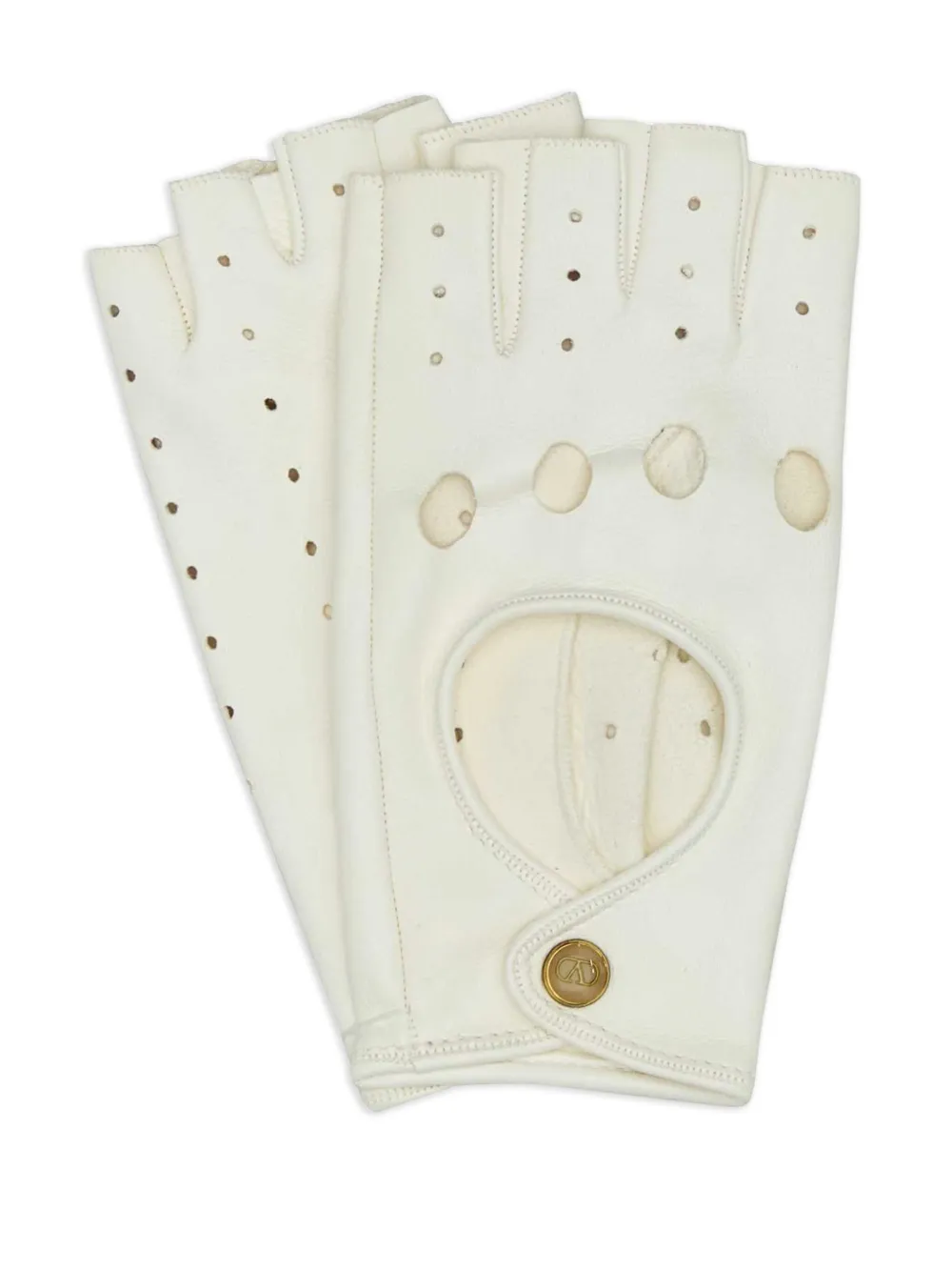 Valentino Garavani leather fingerless gloves - Bianco