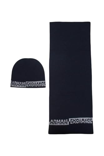 Armani Exchange Set Sciarpa E Cappello Navy/Grey Mel Xm000337Af12274 Navy/Grey Mel Tu