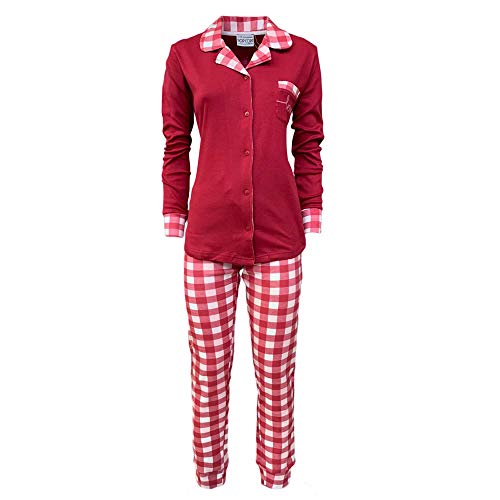 Nada Home Pigiama Invernale Lungo Donna Interlock Aperto Caldo Cotone Pop Corn 3796