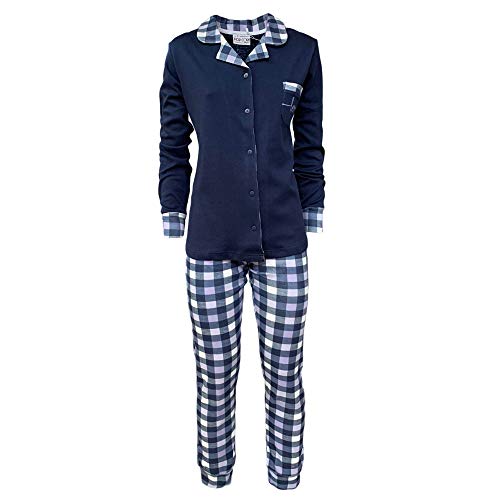 Nada Home Pigiama Invernale Lungo Donna Interlock Aperto Caldo Cotone Pop Corn 3796