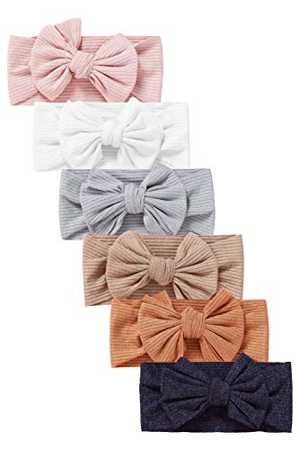 Hocaies Fasce Bambina Neonata Elastica Fascia Neonato Fasce Per Bambini Fiocchi Fasce Capelli Bambina Fascia Bambina Accessori Fasce (6 Pezzi - D)