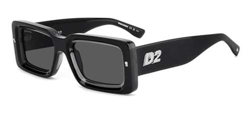 Dsquared2 D2 0142/S Occhiali, Nero, Grigio, 52/20/145 Uomo