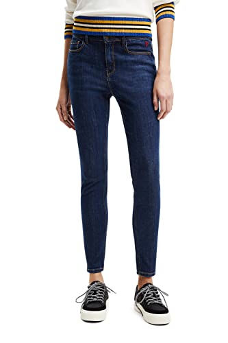 Desigual Alba, 5008 Denim Dark Blue Jeans, 34 Da Donna