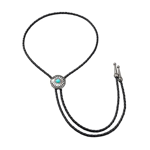 Leecae Western Vintage Bolo Tie Cowboy Cravatta Turchese Bolo Tie Nativi American Bolo Tie Per Uomo Cowboy Cravatta Western Bolo- Nero
