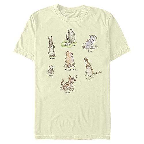Disney The Pooh-Winnie Poster Short Sleeve T-Shirt, Naturale, S Uomo