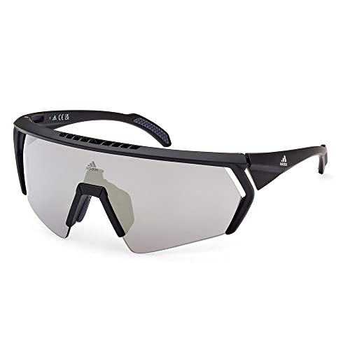 Adidas Cmpt Aero Occhiali, Nero Opaco, Lenti Bordeaux Specchiato Uomo