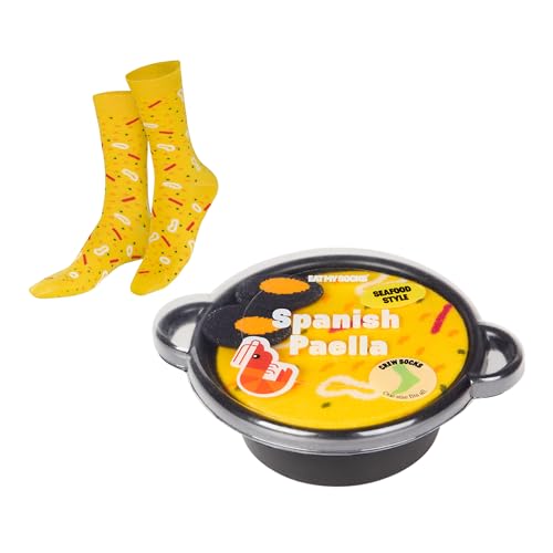 Eat My Socks - Calzini Originali E Divertenti - Design A Forma Di Paella - Calzini Di Media Lunghezza - Comfort E Durata - Ideali Per Uomini E Donne -