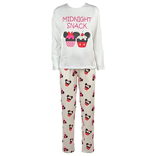 Pigiama Lungo Donna Disney Minnie Mouse Maglia Pantalone Ragazza In Cotone 4733