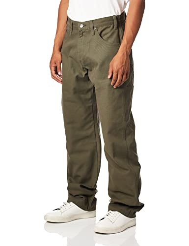 Dickies Relaxed Fit Sanded Duck Carpenter Jean Jeans, Verde Muschio, W32 / L34 Uomo