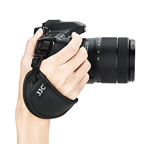 Jjc Cinghie Da Mano In Pelle Microfibra Per Fotocamere Dslr Nikon, Canon, Olympus, Sony, Fujifilm, Con Piastra Tipo Arca, Nero , M