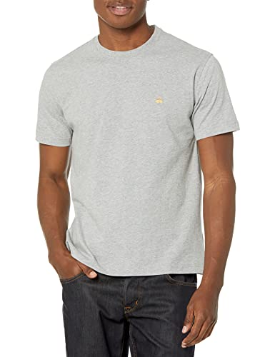 Brooks Brothers T-Shirt Da Uomo A Maniche Corte In Cotone, Girocollo, Con Logo, Grigio Erica Chiaro., M