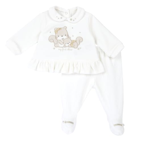 Chicco Coprifasce E Ghettina In Ciniglia, Pigiamino Per Bambino E Neonato Unisex - Bimbi 0-24, Bianco (1), 3 Mesi