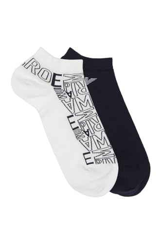 Emporio Armani Bi-Pack Socks, Man, White, One Size