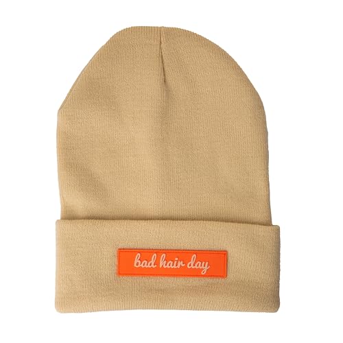 Fisura - Berretto Invernale Unisex Bad Hair Day. Berretto Invernale Beige Da Uomo. Berretto Invernale Da Donna Con Messaggio. Berretto Lavorato A Magl
