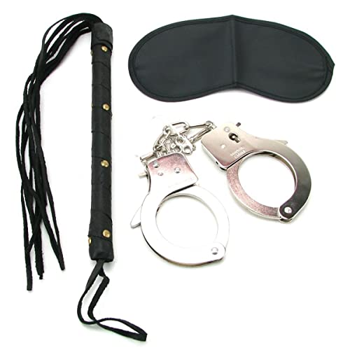 Kit Sadomaso - Frusta In Pelle - Maschera - Manette - Fetish Fantasy