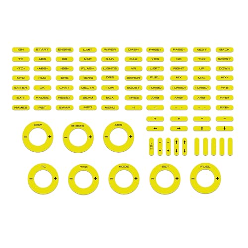 Simoni Racing Srs10 Adesivi Giallo Fluo Per Volante Per Simulatore Di Guida, Adesivi Per Pulsantiera