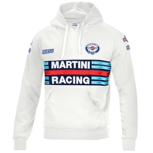 Sparco Martini Racing Felpa, Bianco, Standard Unisex Adulto, Multicolore, S