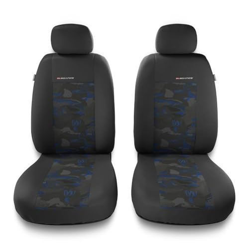 Mossa Coprisedili Anteriori Compatibili Con Renault Megane I, Ii, Iii, Iv (1995-2019) - Fodere Sedili - Set Coprisedili Auto Universali - 2Une-Bl