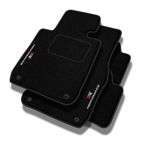 Performance Tappetini Tappetini Auto In Velluto Personalizzati Per Alfa Romeo Mito 2008-2018 - Standard, Traforato, Bianco E Rosso -Ricamo Cnc Preciso