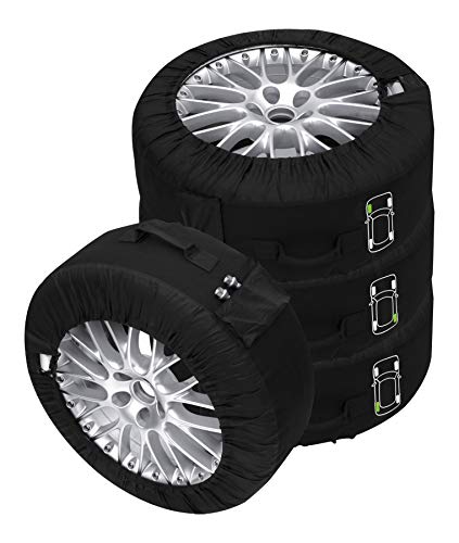 C&D Set Di 4 Copripneumatici Neri Premium, Per Tutti I Tipi Di Pneumatici Fino A 660 Mm (14-18")