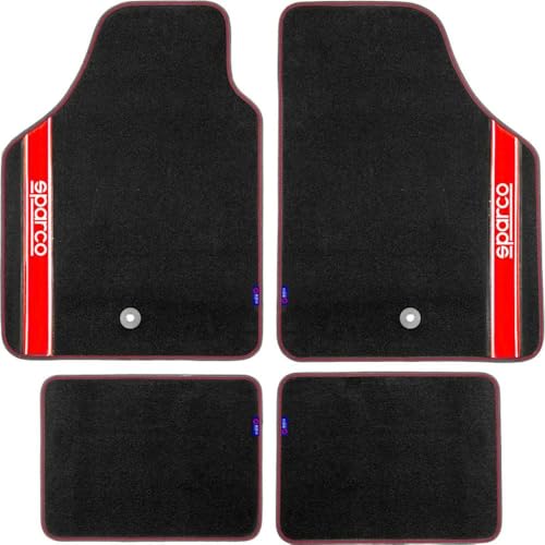 Sparco 03763Brs Set Tappeti, Rosso, Set Di 4, Per Autovettura