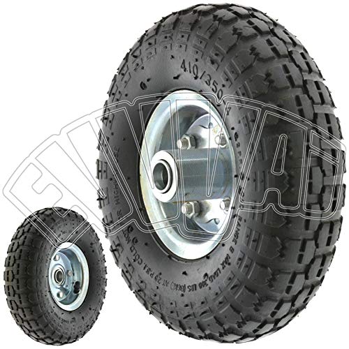 Ruota Pneumatica 260X85 Mm Con Boccola 2Pr Carrello Mozzo In Metallo Ricambio