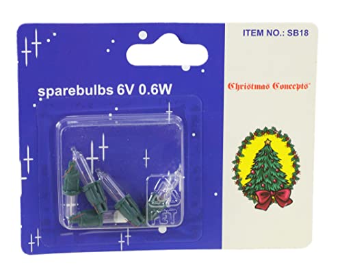 Mrs Christmas 4 Clear Push In Spare Bulbs 6V 0.1A & 1 Fuse Bulb 6V 0.09A (Sb18/277)