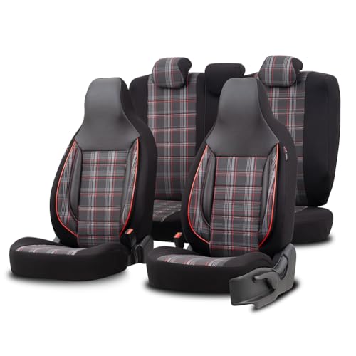 Otom Coprisedili 'Citybug' Universali In Tessuto 'Sports' Nero/Grigio/Rosso - 9 Pezzi - Compatibili Con Airbag Laterali