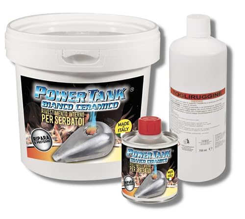 Power Tank Bianco Ceramico Trattamento Serbatoio Moto Auto (100/120 Litri) Kit Very Big 2,5 Kg Per Interno Serbatoi Benzina Di Gasolio Diesel Elimina