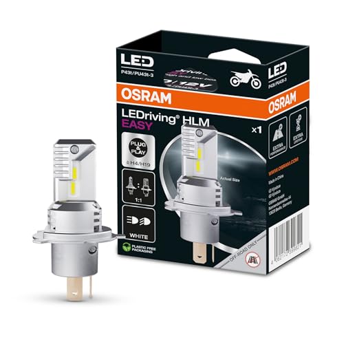 Osram Ledriving Hlm Easy ≜ H4/H19, Lampada Per Fari A Led Per Moto, Bianco Freddo 6500K, Lampada Abbagliante E Anabbagliante Retrofit A Led, Solo Per 