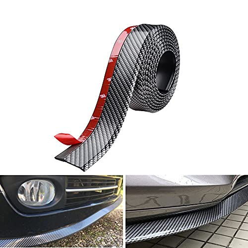 Boyeebo Protezione Universale Per Paraurti Anteriore Auto Autoadesiva, Divisore Auto, Spoiler Per Carrozzeria, In Gomma Per Paraurti, 2,5 M (Fibra Di