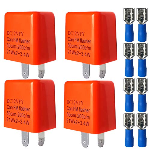 Gebildet 4Pcs 12V 2Pin Elettronico Relè Lampeggiante, Rele Con Regolatore Frequenza Lampeggio Frecce Led Indicatori Di Direzione, Velocità Regolabile