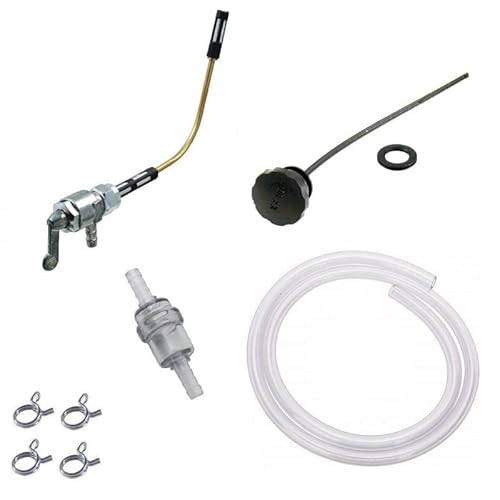 Rubinetto Benzina + Tappo Benzina + Tubo Benzina + Filtro + Collare Carburante Boss Boxer Bravo Ciao C24 A/L Mix P Px S Sc Grillo Ciclomotore Moto On/