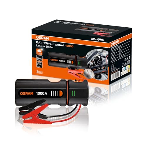 Osram Batteryjumpstart 1000, Power Bank Per Avviamento Di Emergenza, Avviatore Di Emergenza Al Litio, Per Veicoli A 12 V Con Motori Benzina Fino A 5,0
