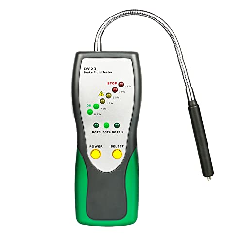 Kaisal Tester Per Liquido Freno Per Dot3 Dot4 Dot5.1 Tester Di Liquido Freno Rapido Con Sensore Molto Sensibile, Sonda Lunga 250 Mm, Display Led 9 Col