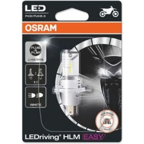 Osram Ledriving Hlm Easy H4, Lampada Led Per Fari Moto, Bianco Freddo 6500 K, Luci A Led Retrofit Per Abbaglianti E Abbaglianti, Solo Per Uso Offroad