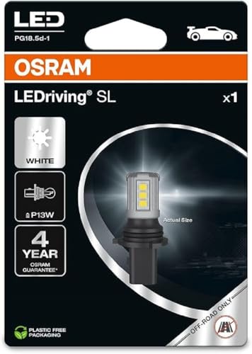 Osram Ledriving Sl, P13W, Bianco 6000K, Scatola Pieghevole In Cartone (1 Lampada), Retrofit Led, Solo Uso Fuoristrada