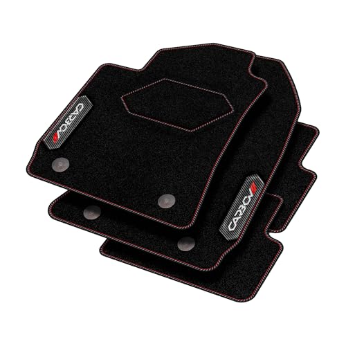 M Motos Tappetini Auto In Velluto Personalizzato Serie Carbon Per Mercedes-Benz Glk X204 2008-2015 - Premium, Carbon, Rosso Rinfrescate Il Look Della