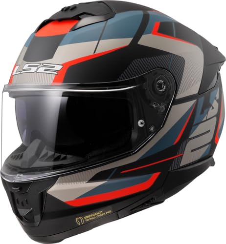 Ls2, Casco Moto Integrale Stream Ii Road Matt Black Blue, Xxl