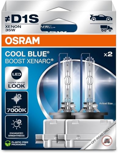 Osram Xenarc Cool Blue Boost, D1S, Xenon Headlight Lamps, 7000K, Hanging Folding Box (2 Lamps), Offroad Use Only
