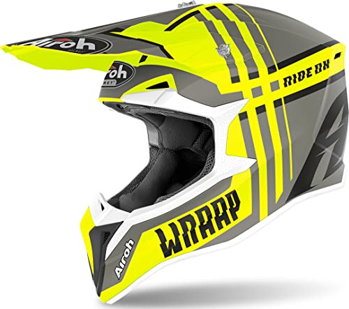 Airoh Helmet Wraap Broken Yellow Matt Xl
