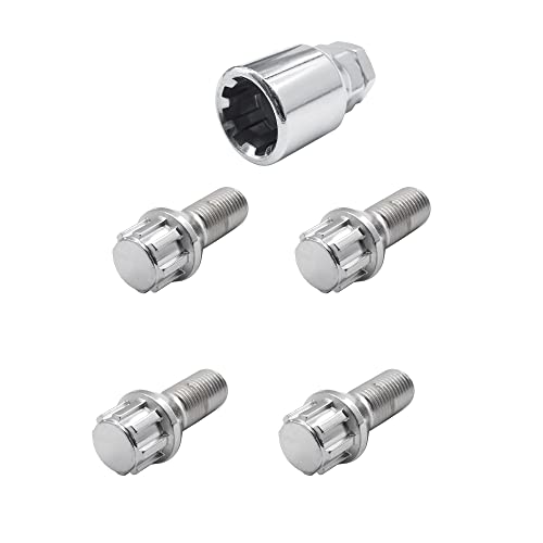 Simoni Racing Bra/40 Kit 4 Bulloni Antifurto - Bulloni Antifurto Per Ruote Chiave 19 M14X1.5 Lunghezza 25 Mm