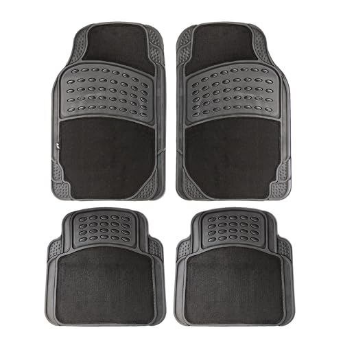 Simoni Racing Tsrg/N3 Tappeti In Gomma Tagliabili, Universali, Set 4 Pezzi - In Gomma E Moquette Nera