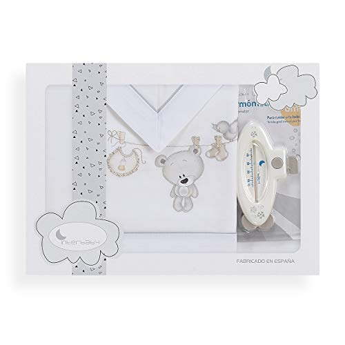 Interbaby - Set Di Lenzuola Stendibiancheria Orso Termometro Bianco Grigio