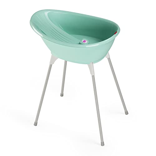 Okbaby Kit Vaschetta Bella E Cavalletto Di Supporto - Per Il Bagnetto Del Neonato 0-12 Mesi - Vaschetta Azzurra