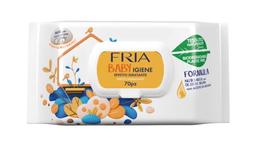 Fria Baby Igiene Salviette Per Cambio Pannolino, Con Olio Di Argan E Nutrimilk Ad Effetto Idratante Sulla Pelle, Dermatologicamente Testate, Confezion