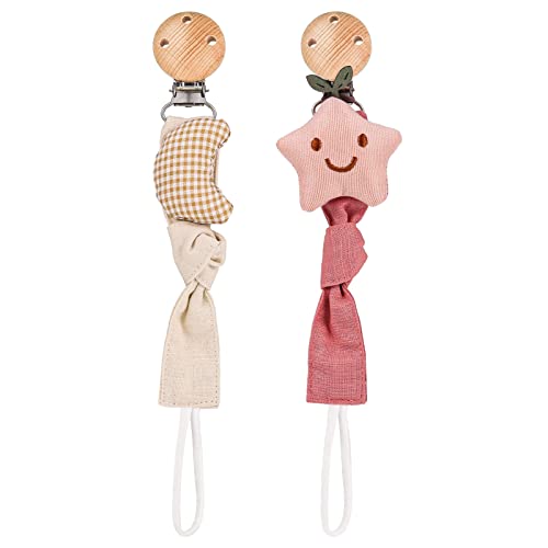 Bohoman Catenella Portaciuccio, 2 Pcs Clip Per Ciuccio Neonato Catena Per Ciuccio Bambino Clip Ciuccio Corda Per Ciuccio Con Clip Per Ragazzi E Ragazz