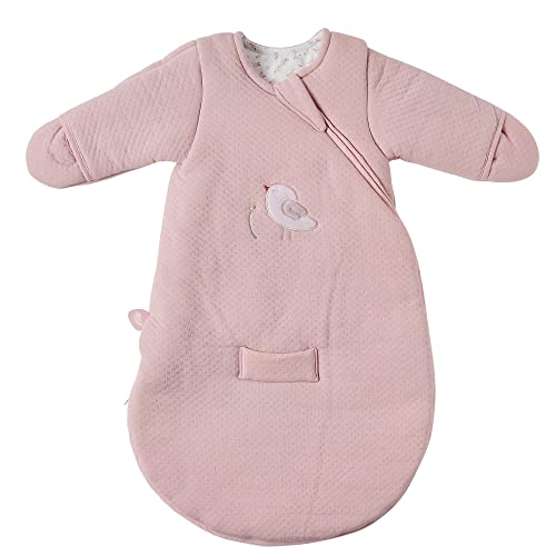 Nattou Sacco Nanna Per Autunno E Inverno In Cotone, Con Maniche E Guantini, Tog 2.5, Ca. 60 Cm, Da 0 A 3 Mesi, Alice E Pomme, Rosa