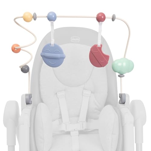 Chicco Polly Barra Gioco Per Seggiolone Armonia, Accessorio Per Seggiolone, Allena La Coordinazione Del Bambino, 0 M+ Ciondoli Morbidi Staccabili, Mas